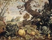 Abraham Bloemaert Landscape with fruit and vegetables in the foreground oil painting reproduction